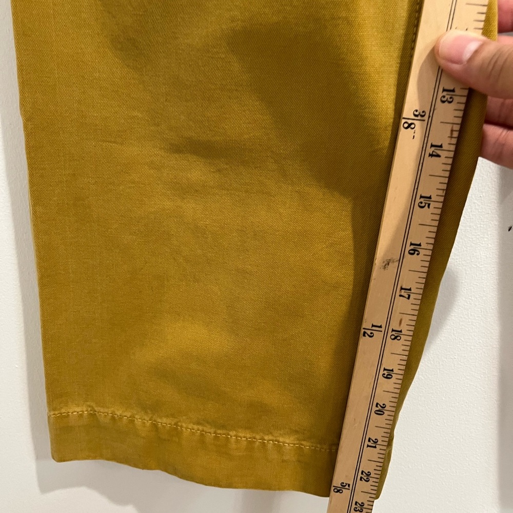 Free People We the Free Yellow High Waisted Wide Leg Cropped Khakis Sz. 27 - Picture 8 of 9
